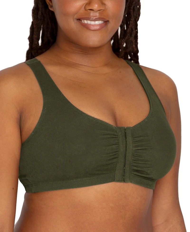 Fruit of the Loom Women's 3-Pack Beyond Soft Front Closure Cotton Bra
