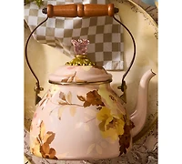 MacKenzie-Childs Wild Rose Mauve 2-Quart Tea Kettle