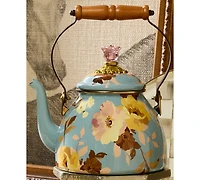 MacKenzie-Childs Wild Rose Slate 3-Quart Tea Kettle