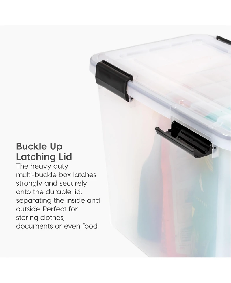Iris Usa File Box WeatherPro File Organizer Plastic File Box for Letter/Legal File, Durable Lid and Seal with Secure Latching Buckles, Stackable