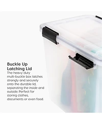 Iris Usa File Box WeatherPro File Organizer Plastic File Box for Letter/Legal File, Durable Lid and Seal with Secure Latching Buckles, Stackable