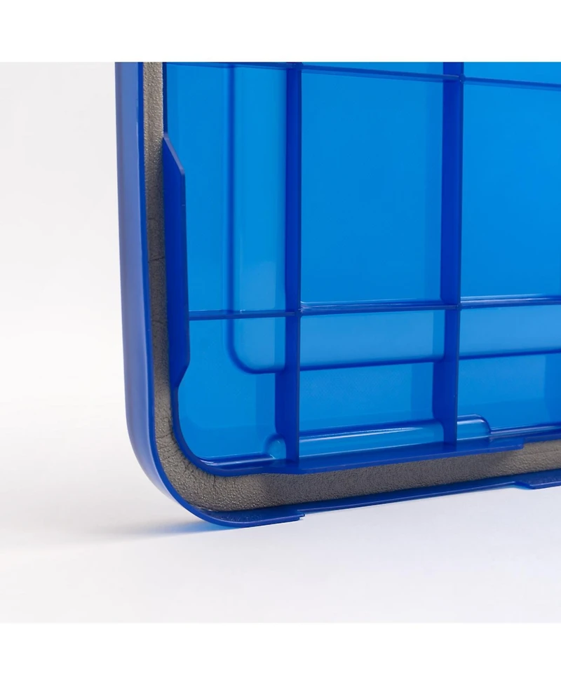 Iris Usa 3Pack 74qt Weatherpro Airtight Plastic Storage Bin with Lid and Seal and Secure Latching Buckles