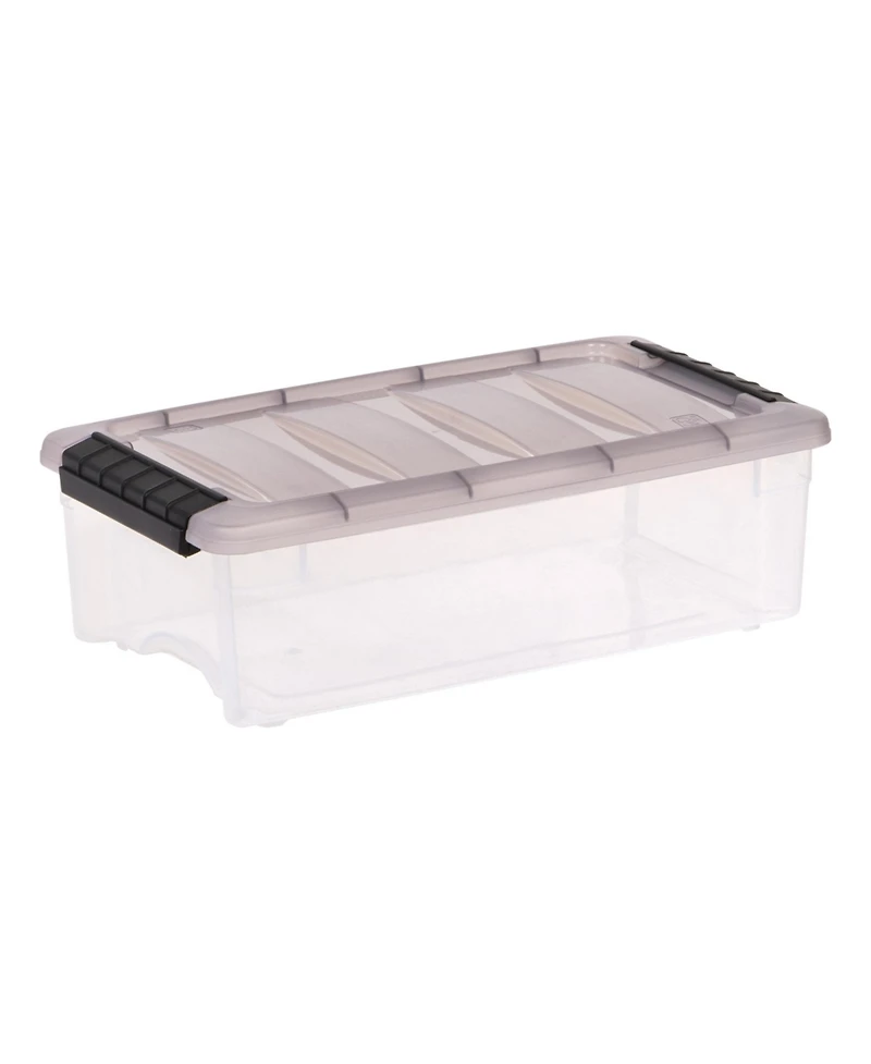 Iris Usa 6 Quart Stack and Pull Clear Storage Box, 12 Pack