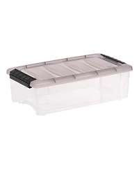 Iris Usa 6 Quart Stack and Pull Clear Storage Box, 12 Pack