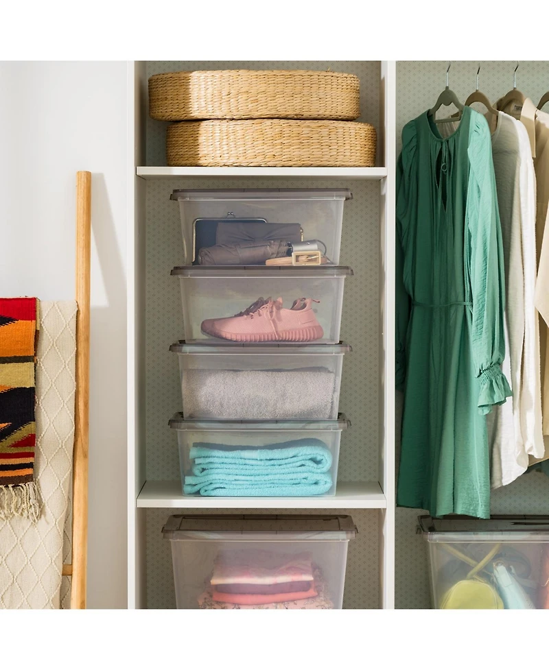 Iris Usa 8 Pack 17 Quart Clear Plastic Storage Box with Snap Lid