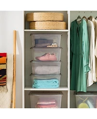 Iris Usa 8 Pack 17 Quart Clear Plastic Storage Box with Snap Lid