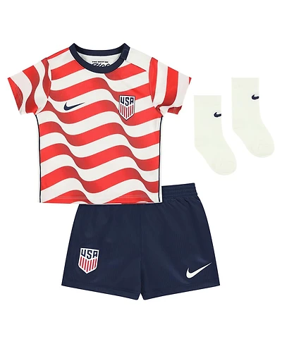 Nike Baby Boys and Girls Red/White Usmnt 2026 Home Stadium Replica Kit Set