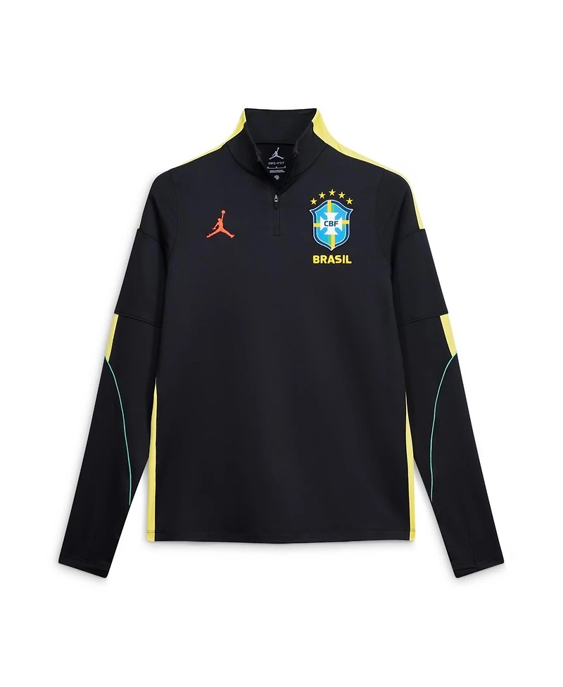 Jordan Men's Black Brazil National Team 2026 Strike Dri-fit Long Sleeve Quarter-Zip Drill Sweatshirt