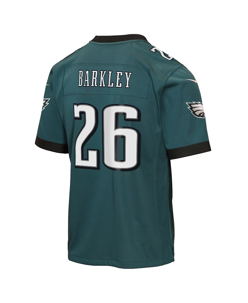 Nike Big Boys and Girls Saquon Barkley Midnight Green Philadelphia Eagles Team Game Jersey