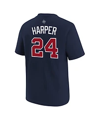 Nike Big Boys and Girls Bryce Harper Navy Usa Baseball 2026 World Baseball Classic Name Number T-Shirt