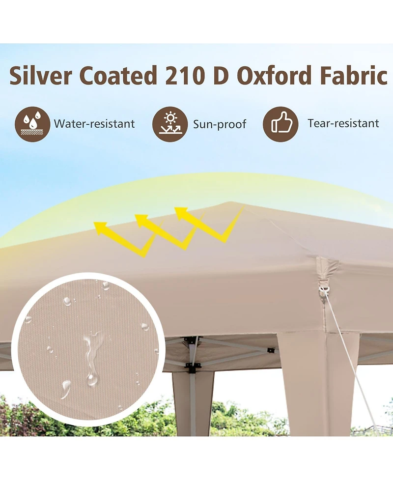 Sugift 13 x 11.5 ft Hexagon Pop Up Canopy with Height Adjustable Legs