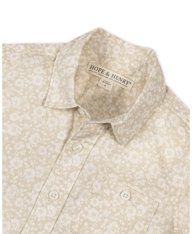 Hope & Henry Boys Linen Short Sleeve Shirt