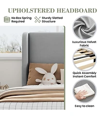 gaomon Bed Frame with Headboad and Wingback
