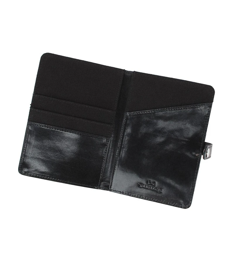 Trafalgar Men's Zaiden Italian Cortina Leather Snap Closure Passport Wallet