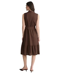 Jones New York Women's Collared Neck Midi Shirt Dress