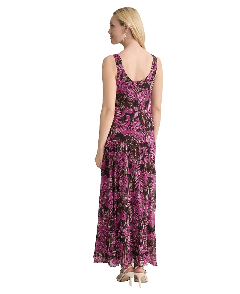 Jones New York Women's Printed Multi-Tier Maxi Dress