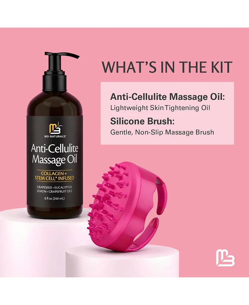 M3 Anti Cellulite Oil + Silicone Body Brush