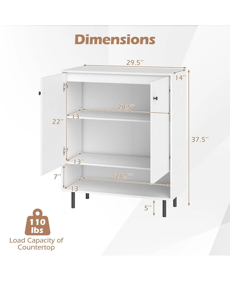 Gouun 2-Door Sideboard Buffet Cabinet with Adjustable Shelf