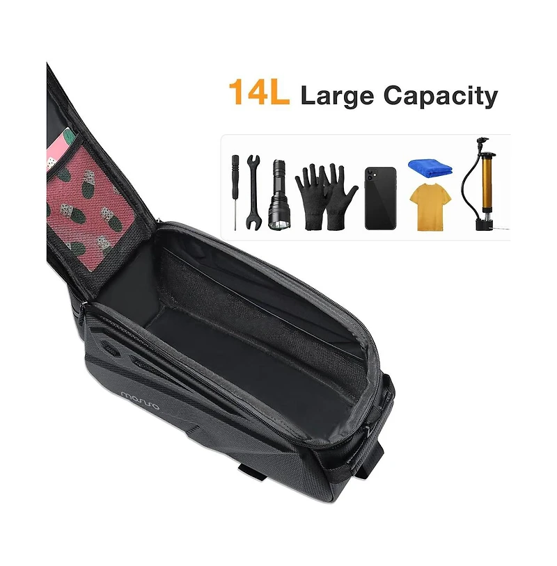 Aoligeijs Bike Rear Rack Bag 14L Waterproof Trunk with Shoulder Strap, Eva Cycling Storage Pouch for Commuting, Travel and Outdoor Use