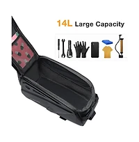 Aoligeijs Bike Rear Rack Bag 14L Waterproof Trunk with Shoulder Strap, Eva Cycling Storage Pouch for Commuting, Travel and Outdoor Use