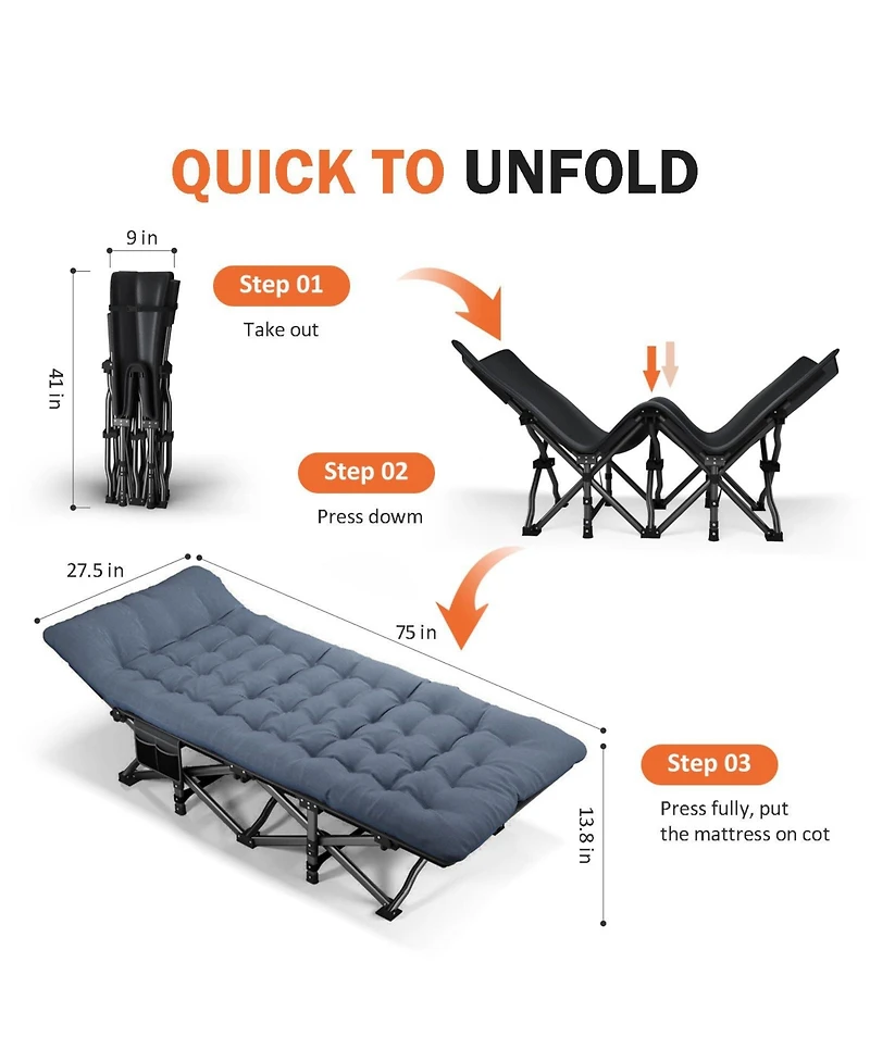 Gnuadz Camping Folding Bed Cushion Portable Sleep Outdoor Recreation Gear