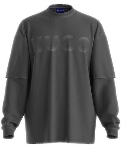 Hugo Boss Nenzyon Hybrid-Sleeve Logo T-Shirt