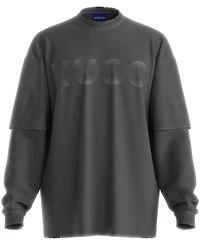 Hugo Boss Nenzyon Hybrid-Sleeve Logo T-Shirt