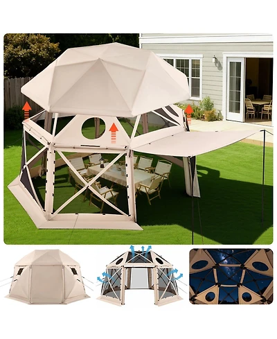 15 x 15 Ft Pop-Up Spherical Gazebo Screen Tent for 12-15 People