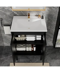Sillysis Inch Bathroom Vanity Cabinet, Modern Mdf Storage, Sink Not Included