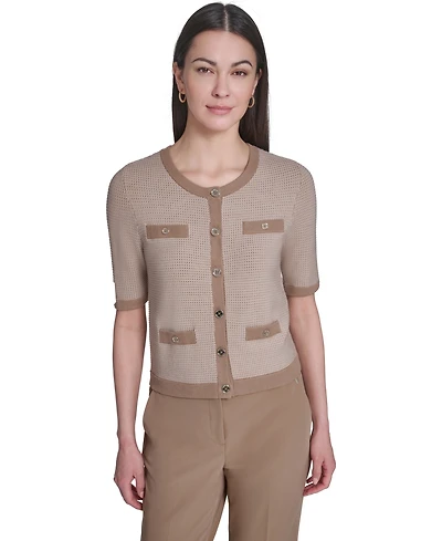 Tommy Hilfiger Women's Short-Sleeve Crewneck Sweater