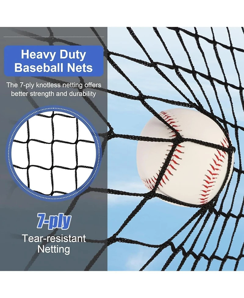 Aoligeijs Baseball Softball Practice Net,Pitching Net,Batting Net,with Bonus Strike Zone,Target and Bow Frame,for Hitting,Pitching,Catching