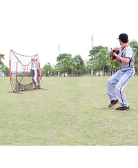 Aoligeijs Baseball Softball Practice Net,Pitching Net,Batting Net,with Baseball Tee,Bonus Strike Zone and Bow Frame