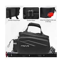 Aoligeijs Insulated Bike Rear Rack Bag 8L Trunk Cooler with Foldable Panniers, Waterproof Cycling Storage Bag with Shoulder Strap for Commuting
