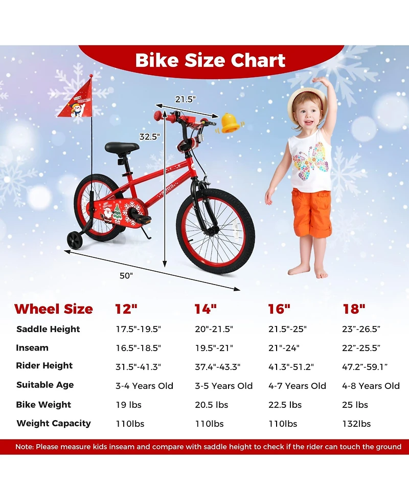 Slickblue Kids Ride On Bike with Music and Flag, Adjustable Toddler Bicycle