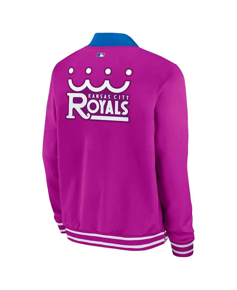 Nike Men's Purple Kansas City Royals 2026 Connect Authentic Collection Relaxed Full-Zip Bomber Jacket