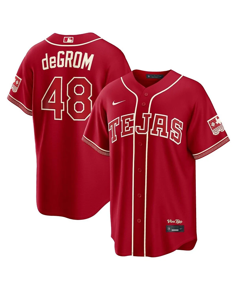 Nike Men's Jacob DeGrom Red Texas Rangers 2026 City Connect Stadium Jersey