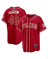 Nike Men's Jacob DeGrom Red Texas Rangers 2026 City Connect Stadium Jersey