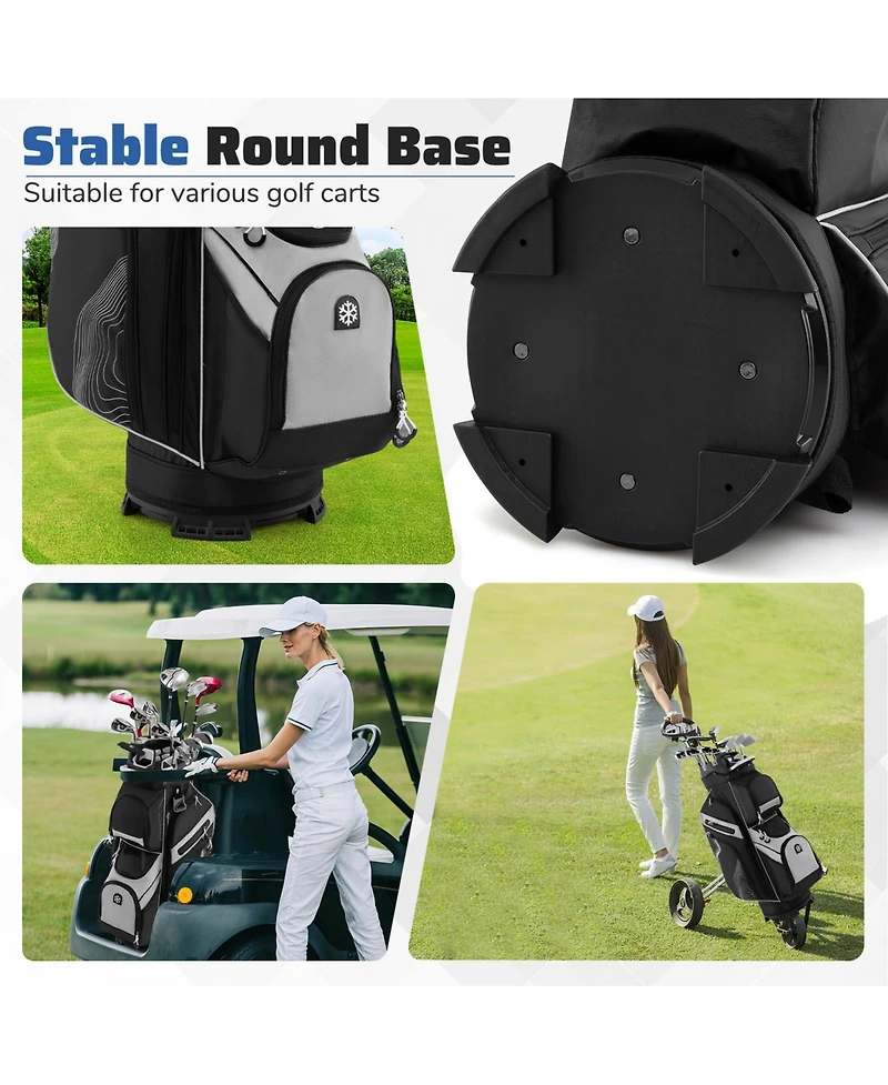 Gymax Golf Cart Bag Molded Lock Top Golf Bag w/14-Way Full Length Dividers 11 Pockets