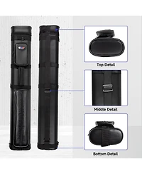 Gse Games & Sports Expert Oval Hard Pool Cue Case, Billiard Stick Carrying Case for 2 Sticks, Billiard Cue Cases