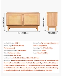 Gouun Rattan-Style Entryway Shoe Bench with Flip Drawers