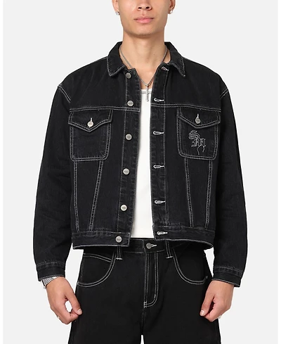 Saint Morta Men's Fray Trucker Denim Jacket