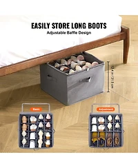 Gouun Under-Bed Shoe Organizer with 16 Compartments and Clear Window
