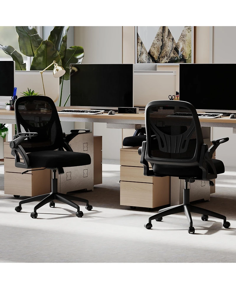 Gouun Ergonomic Office Chair with Lumbar Support and Flip-Up Arms