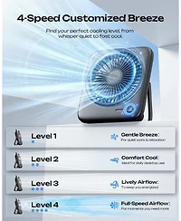 Gnuadz Portable Desk Fan Usb Rechargeable Quiet 4-Speed 4000mAh