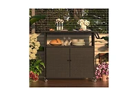 Aecojoy Outdoor Bar Cart with Wheels