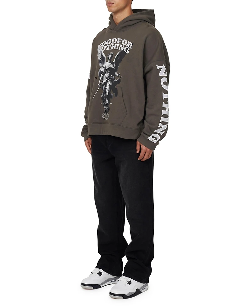 Good For Nothing Men's Boxy Washed Statue Print Hoodie
