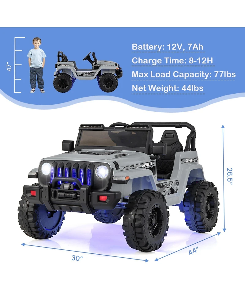 Slickblue Kids 12V Ride On Jeep with 2.4G Remote Control, Electric Car Toy