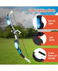Slickblue Youth Archery Bow Set with Led Light Up Bow and 20 Suction Cup Arrows for Kids