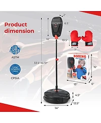 Kuyotq Inflation-Free Boxing set with Punching Bag and Boxing Gloves Quick Rebound Design