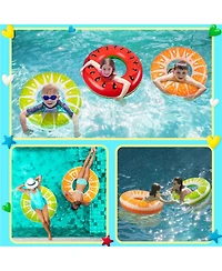 Gnuadz 2PCS Fruit Pool Floats Inflatable Swimming Rings Tubes